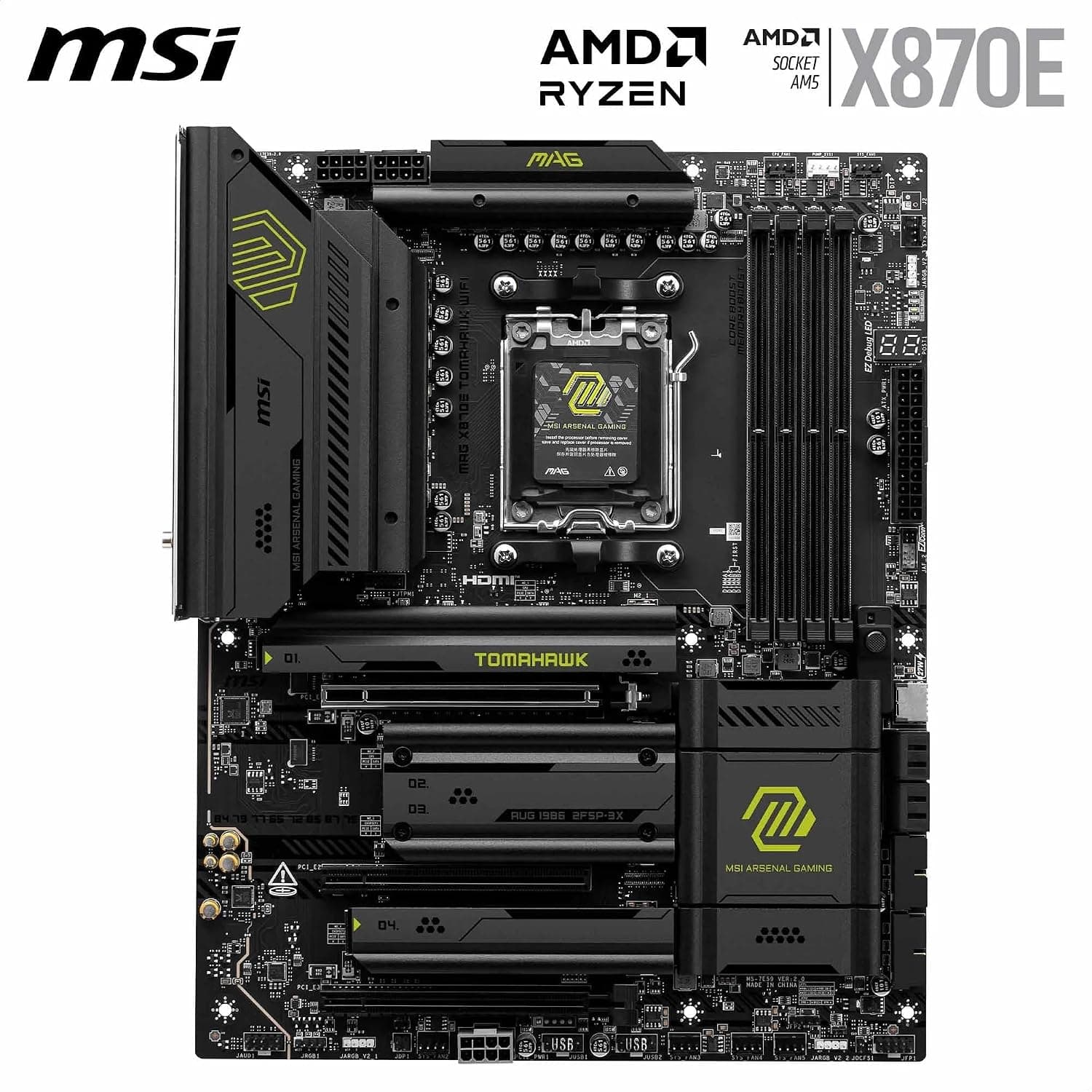 مادربرد MSI ATX سوکت AM5 مدل MAG X870E TOMAHAWK WIFI مادربرد MSI ATX سوکت AM5 مدل MAG X870E TOMAHAWK WIFI