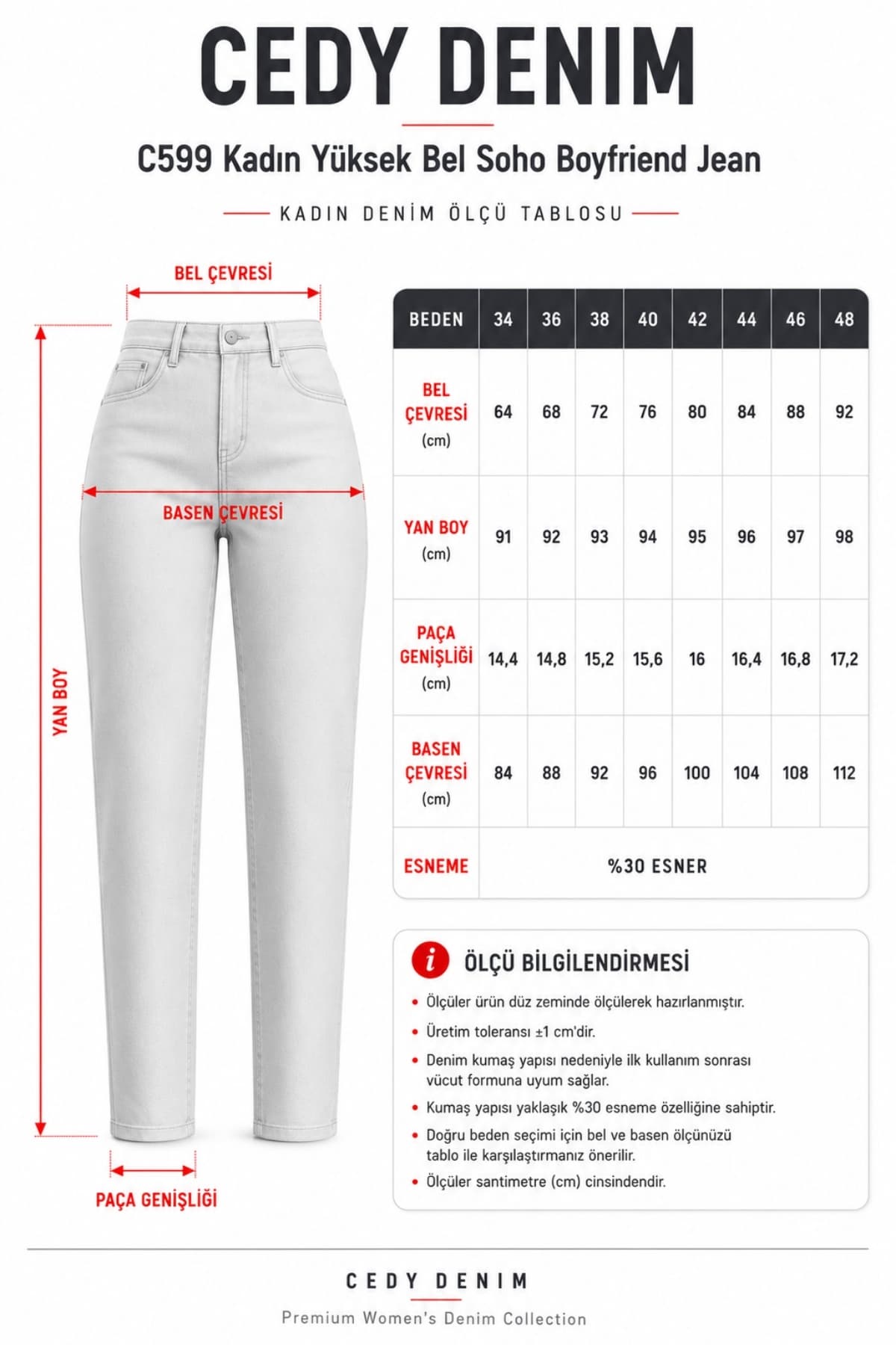 شلوار جین زنانه CEDY DENIM فیت مام کمر بلند بویفرند کشی آبی روشن مدل C599-A.mavi شلوار جین زنانه CEDY DENIM فیت مام کمر بلند بویفرند کشی آبی روشن مدل C599-A.mavi