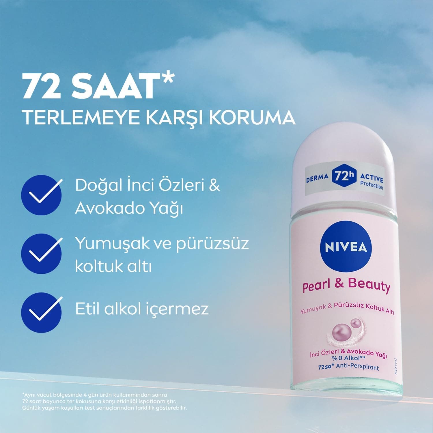 دئودورانت رولآن زنانه NIVEA Pearl&Beauty با رایحه پودری گلدار، ضدتعریق ۷۲ ساعته، 50 ml دئودورانت رولآن زنانه NIVEA Pearl&Beauty با رایحه پودری گلدار، ضدتعریق ۷۲ ساعته، 50 ml