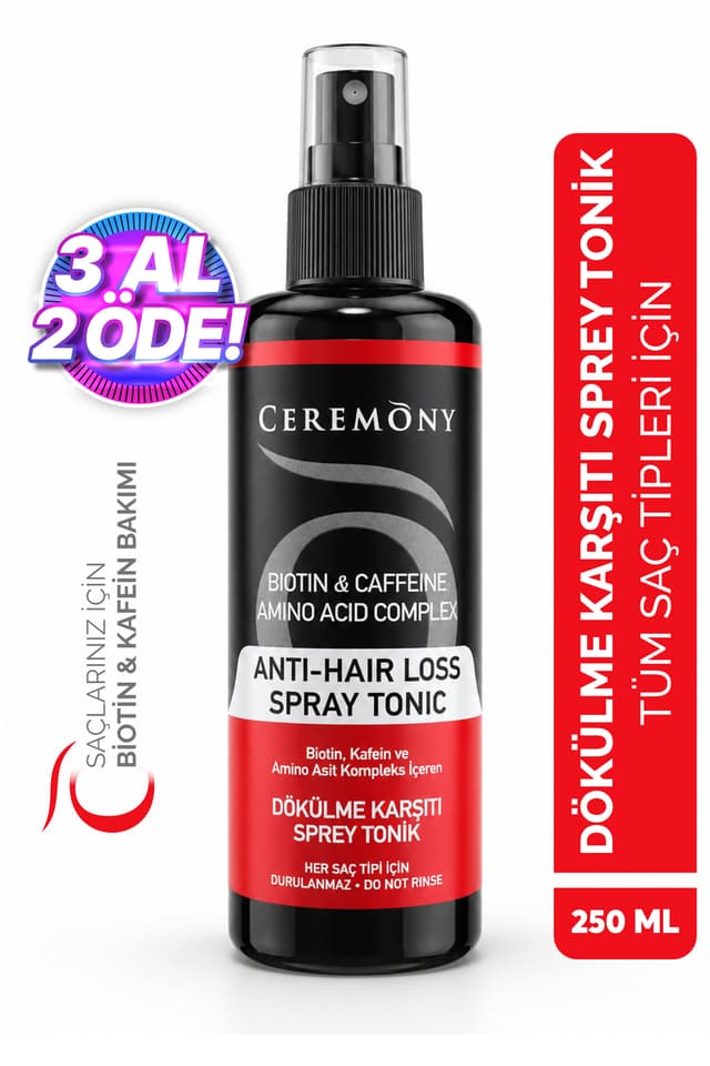 تونیک اسپری ضد ریزش مو Ceremony با Biotin، Caffeine و Amino Complex 250 ml تونیک اسپری ضد ریزش مو Ceremony با Biotin، Caffeine و Amino Complex 250 ml