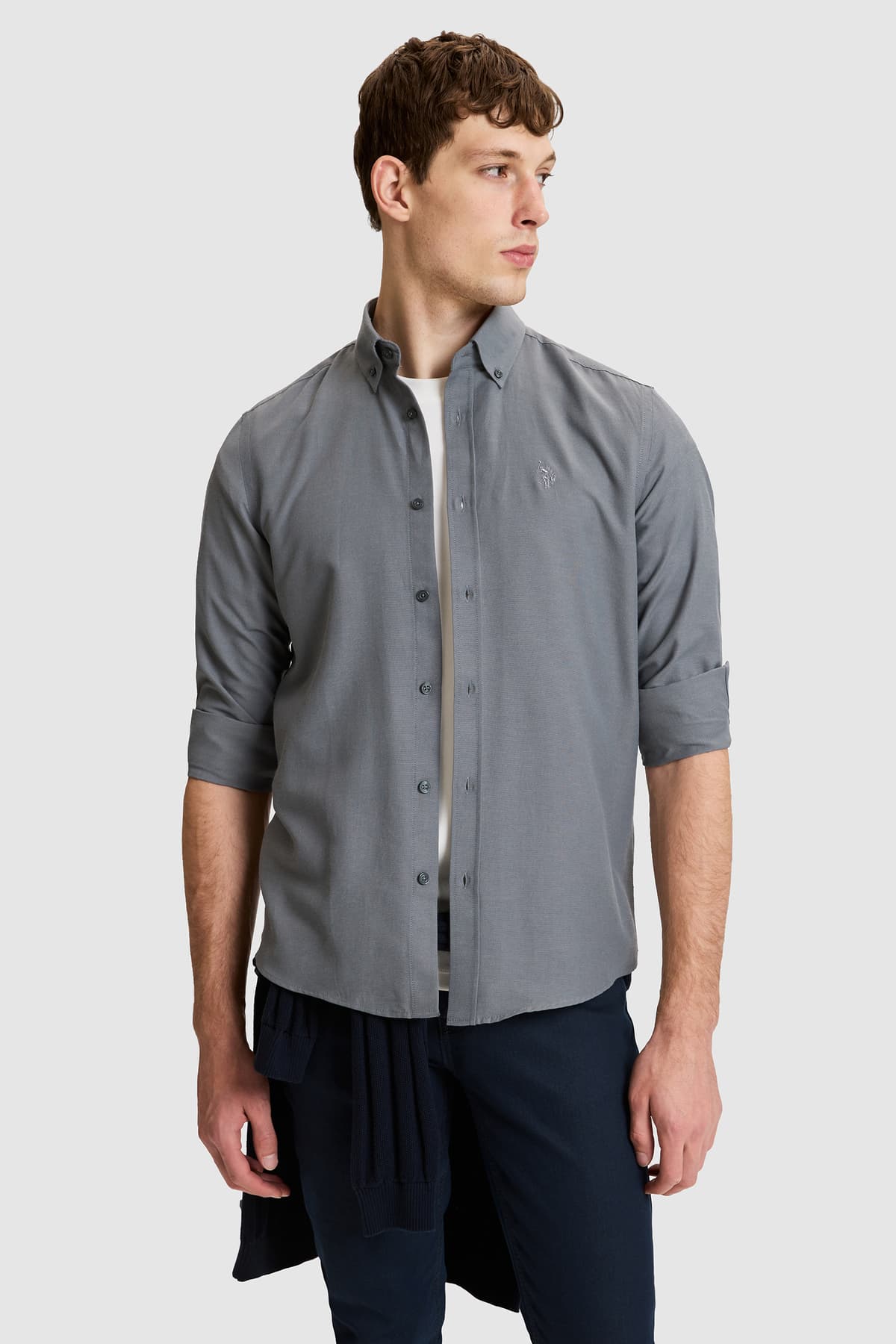 پیراهن مردانه U.S. Polo Assn. زغالی اسلیم فیت آستین بلند بیسیک مدل 50324708-VR006 پیراهن مردانه U.S. Polo Assn. زغالی اسلیم فیت آستین بلند بیسیک مدل 50324708-VR006