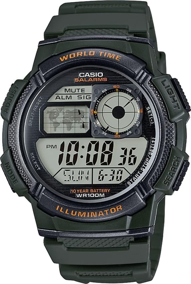 ساعت مچی مردانه Casio سبز استاندارد مدل AE-1000W-3AVDF ساعت مچی مردانه Casio سبز استاندارد مدل AE-1000W-3AVDF