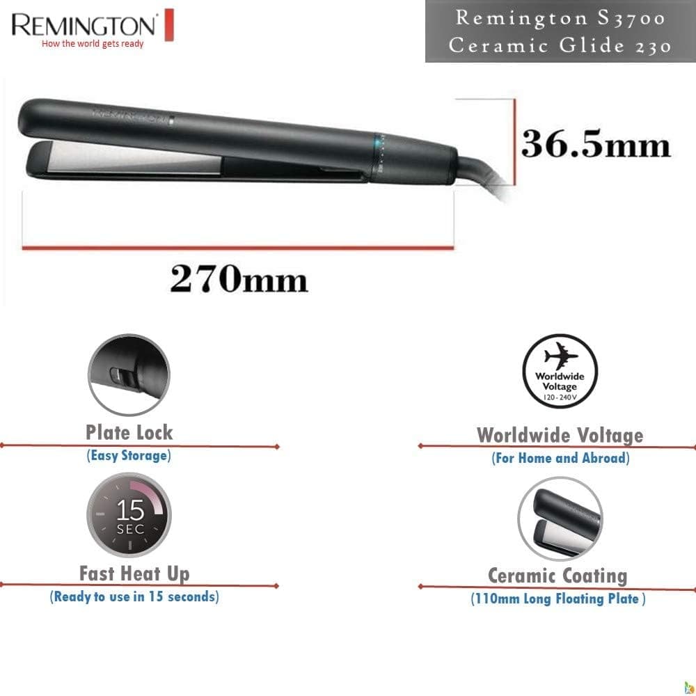 اتو مو Remington سرامیکی مدل S3700 Ceramic Glide 230 اتو مو Remington سرامیکی مدل S3700 Ceramic Glide 230