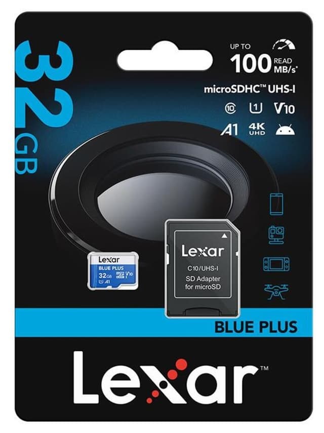 کارت حافظه Lexar Blue Plus ظرفیت 32 GB با سرعت 100MB/S کارت حافظه Lexar Blue Plus ظرفیت 32 GB با سرعت 100MB/S