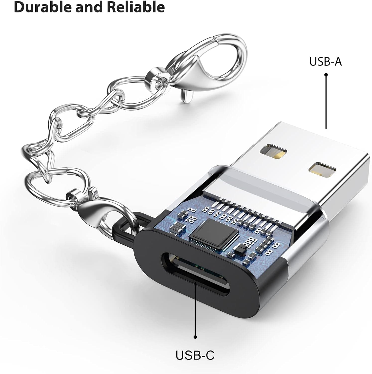 آداپتور DteeDck بسته 10 تایی USB-C ماده به USB نر با جاکلیدی آداپتور DteeDck بسته 10 تایی USB-C ماده به USB نر با جاکلیدی