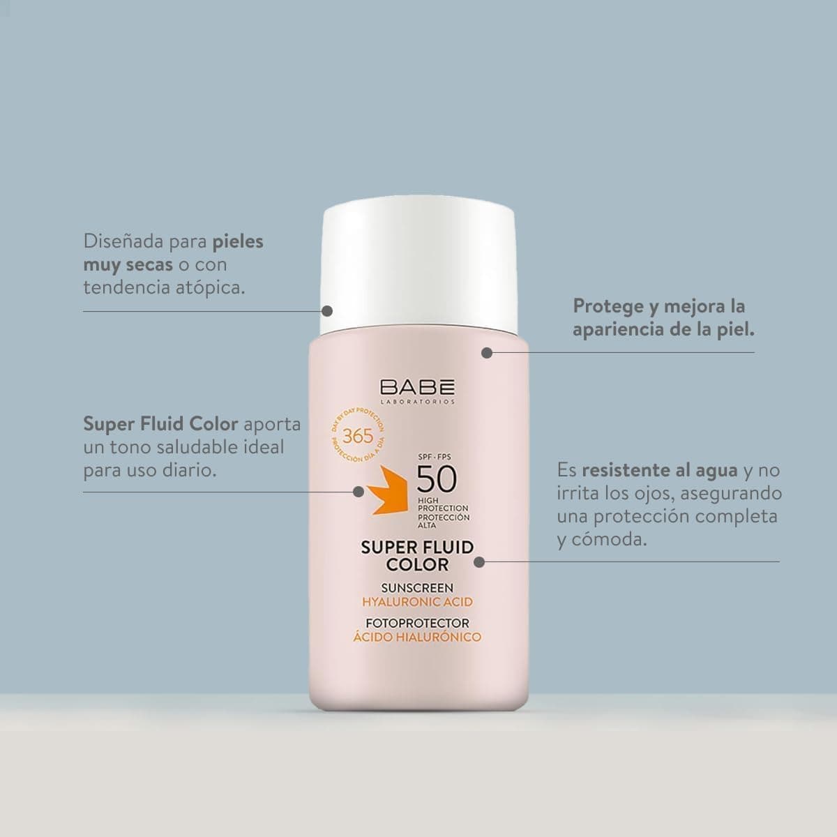 کرم ضدآفتاب رنگی صورت LABORATORIOS BABE Super Fluid Color SPF 50+ 50 Ml کرم ضدآفتاب رنگی صورت LABORATORIOS BABE Super Fluid Color SPF 50+ 50 Ml