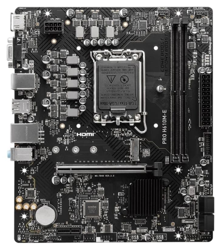 مادربرد MSI mATX با سوکت 1700 و DDR5 5600MHz مدل PRO H610M-E مادربرد MSI mATX با سوکت 1700 و DDR5 5600MHz مدل PRO H610M-E