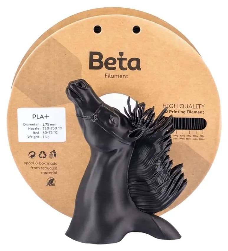 فیلامنت Beta Filament از جنس PLA+ به رنگ مشکی فیلامنت Beta Filament از جنس PLA+ به رنگ مشکی