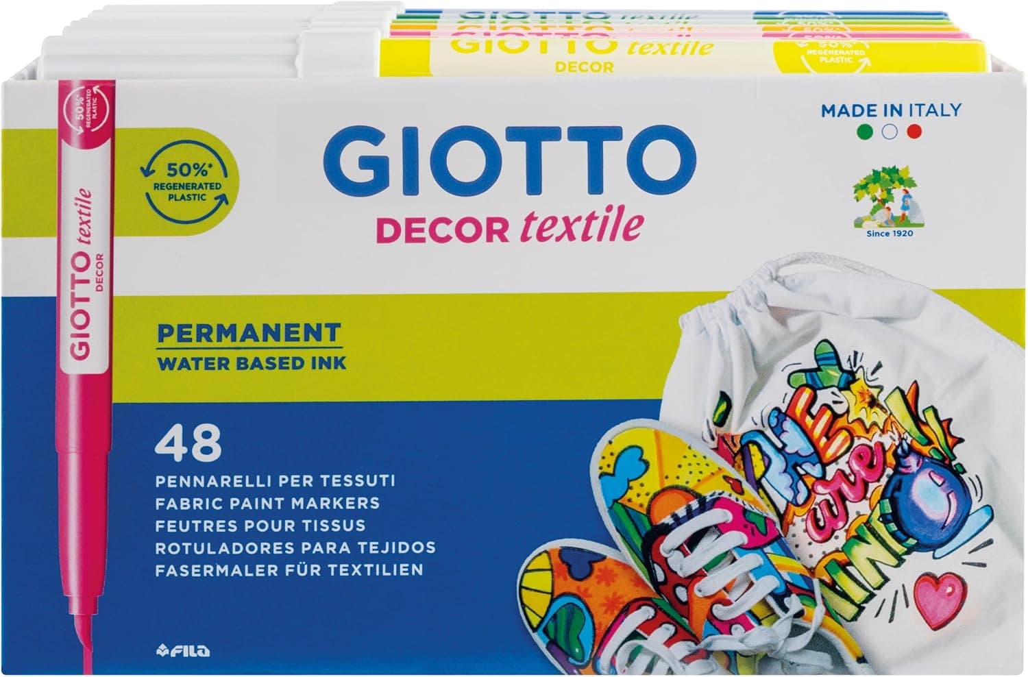 رنگ پارچه Giotto Decor بسته آویزدار 6 عددی رنگ پارچه Giotto Decor بسته آویزدار 6 عددی