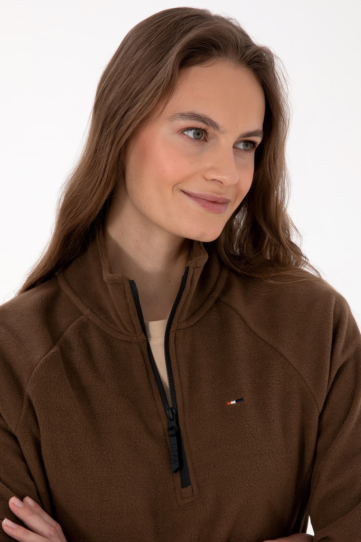 سویشرت پلار زنانه U.S. Polo Assn. قهوهای زیپدار یقه ایستاده مدل 50316714-VR029 سویشرت پلار زنانه U.S. Polo Assn. قهوهای زیپدار یقه ایستاده مدل 50316714-VR029
