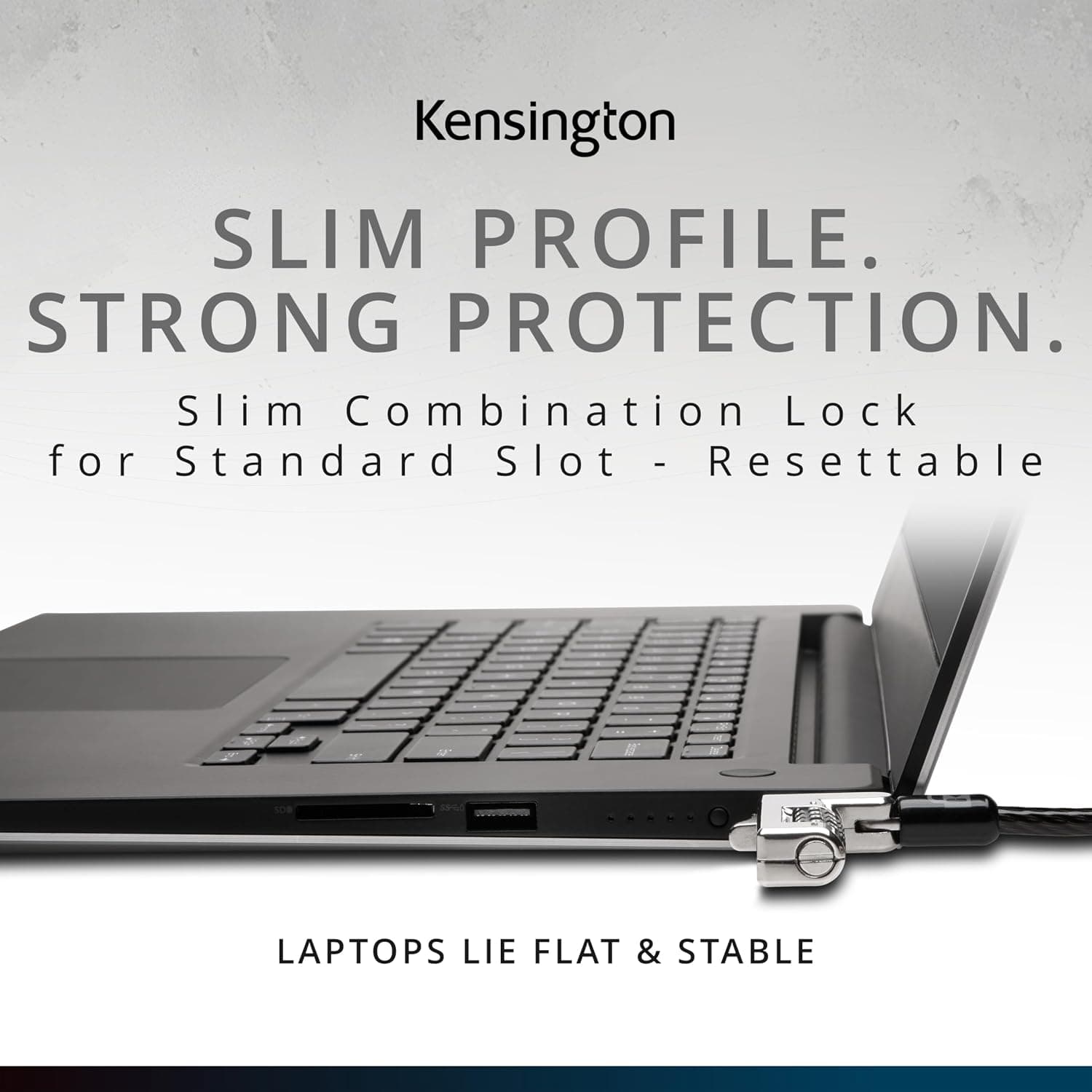 قفل لپتاپ Kensington برای شیار امنیتی استاندارد، ترکیبی باریک و قابل تنظیم مجدد مدل K60600WW قفل لپتاپ Kensington برای شیار امنیتی استاندارد، ترکیبی باریک و قابل تنظیم مجدد مدل K60600WW