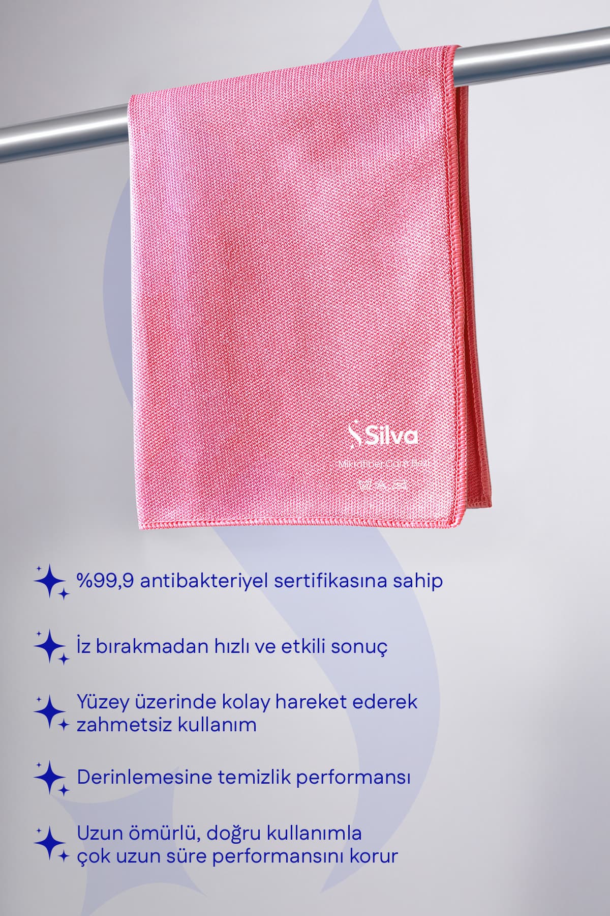 دستمال شیشه Silva Ultrafiber سهتایی 40×40 cm دستمال شیشه Silva Ultrafiber سهتایی 40×40 cm