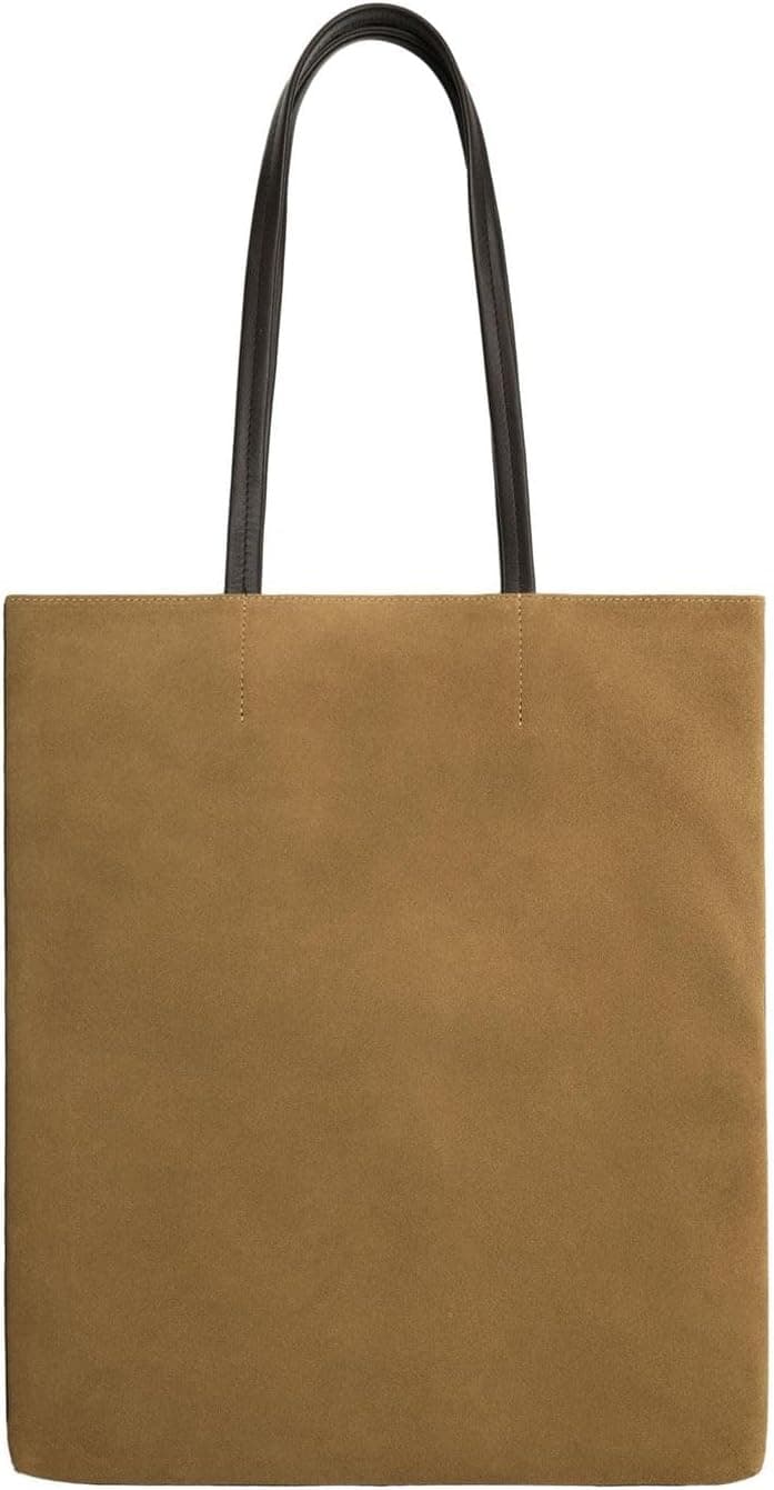 کیف Tote چرمی زنانه Zara قهوهای توتونی کیف Tote چرمی زنانه Zara قهوهای توتونی
