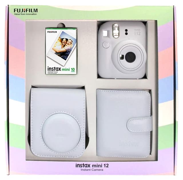 دوربین فوری Fujifilm Instax Mini 12 با بند، باتری، کیف، فیلم ۱۰ تایی، آلبوم دوربین فوری Fujifilm Instax Mini 12 با بند، باتری، کیف، فیلم ۱۰ تایی، آلبوم