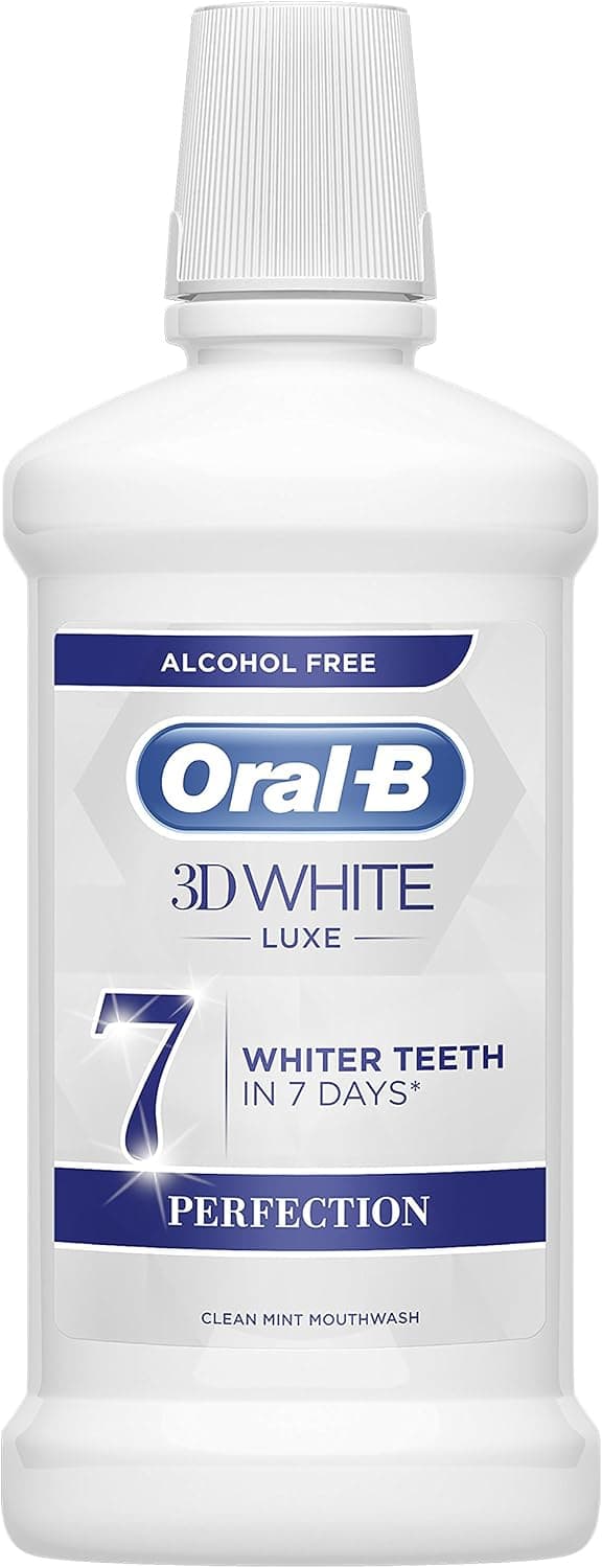دهانشویه Oral-B مدل 3D White Luxe Perfection با طعم نعناع خنک، 500 ml دهانشویه Oral-B مدل 3D White Luxe Perfection با طعم نعناع خنک، 500 ml