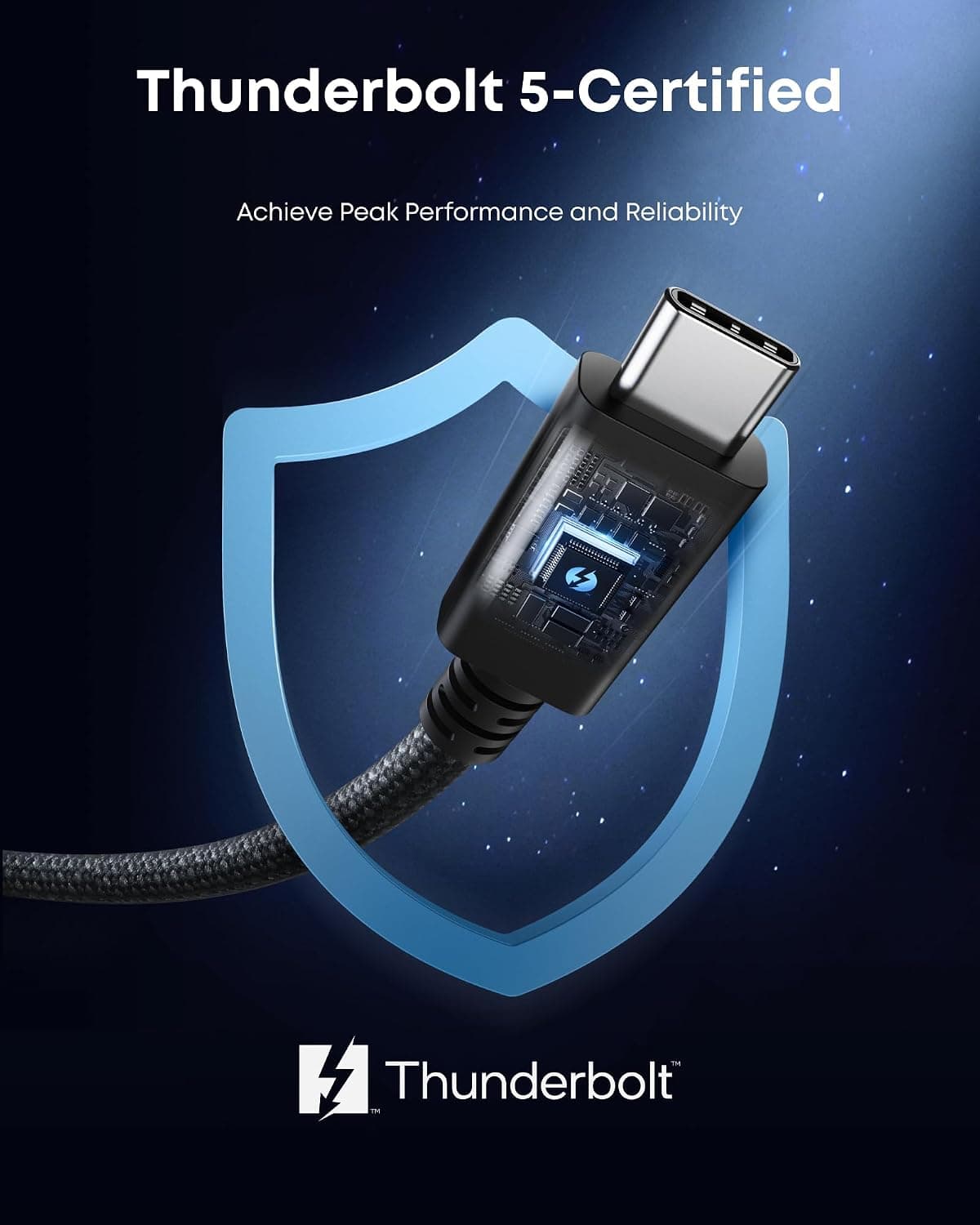 کابل Anker Prime Thunderbolt 5 با رابط USB-C به USB-C شارژ 240W 1m کابل Anker Prime Thunderbolt 5 با رابط USB-C به USB-C شارژ 240W 1m