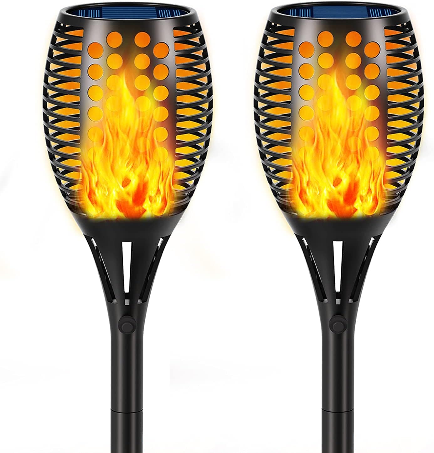 چراغ مشعل خورشیدی فضای باز Aityvert با شعله لرزان ضدآب 42.9 inches روشنایی خودکار از غروب تا طلوع 4Pack چراغ مشعل خورشیدی فضای باز Aityvert با شعله لرزان ضدآب 42.9 inches روشنایی خودکار از غروب تا طلوع 4Pack