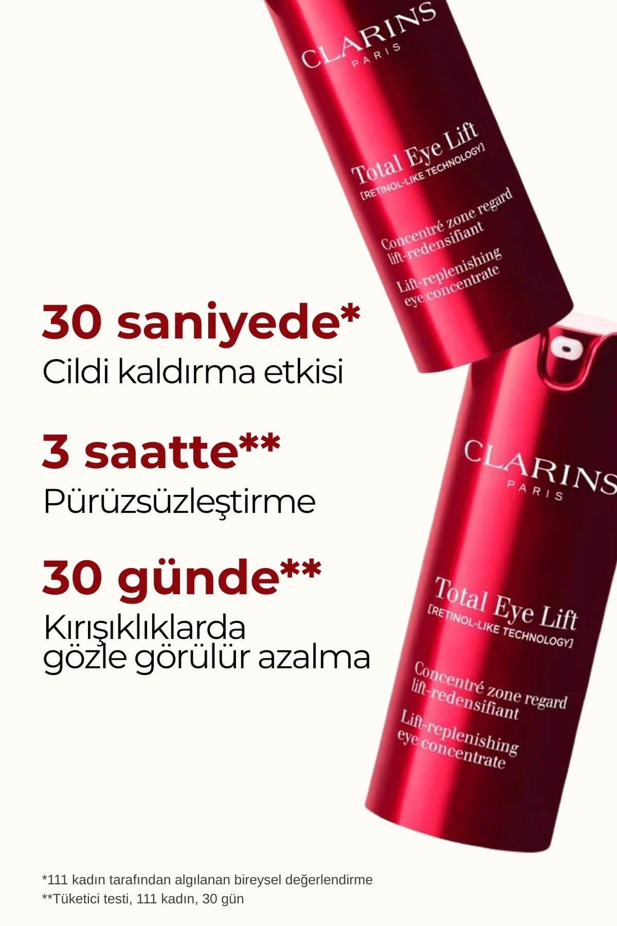 کرم دور چشم Clarins TOTAL EYE LIFT 15ml ریتینول طبیعی ضدچروک کرم دور چشم Clarins TOTAL EYE LIFT 15ml ریتینول طبیعی ضدچروک