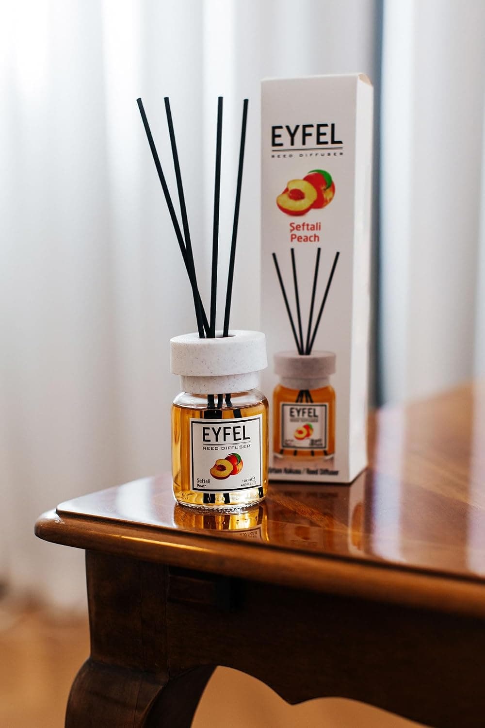 دیفیوزر نی خوشبو کننده eyfel eau de parfum با رایحه هلو 120ml دیفیوزر نی خوشبو کننده eyfel eau de parfum با رایحه هلو 120ml