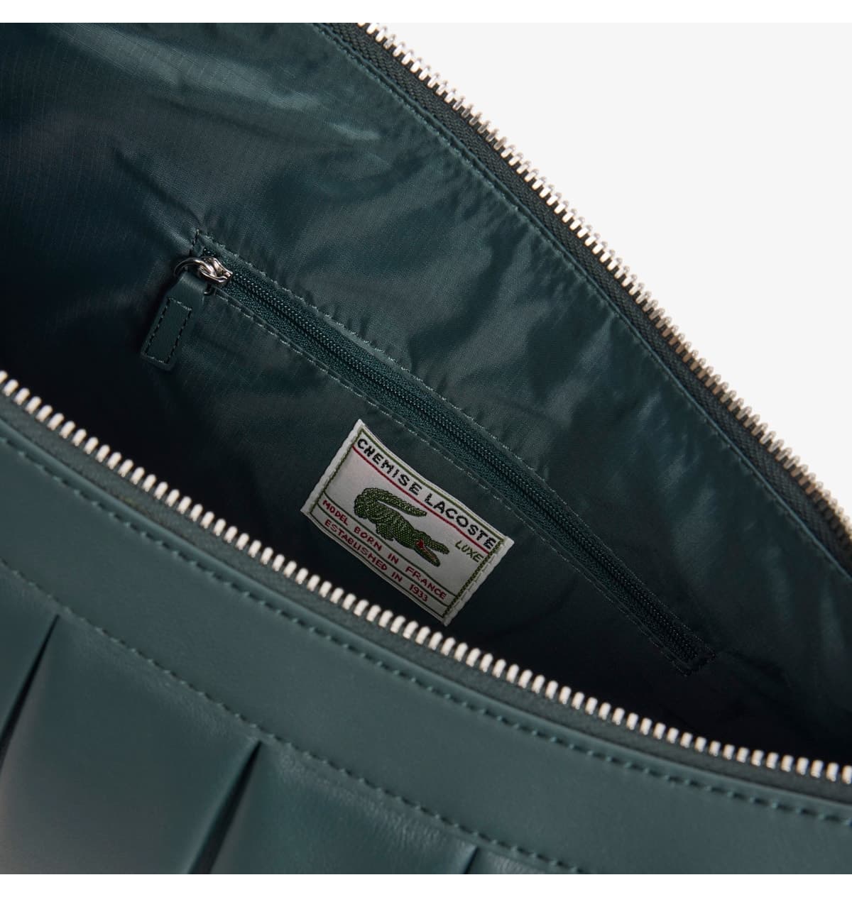 کیف دوشی زنانه چرمی Lacoste مدل Lenglen به رنگ سبز تیره کیف دوشی زنانه چرمی Lacoste مدل Lenglen به رنگ سبز تیره