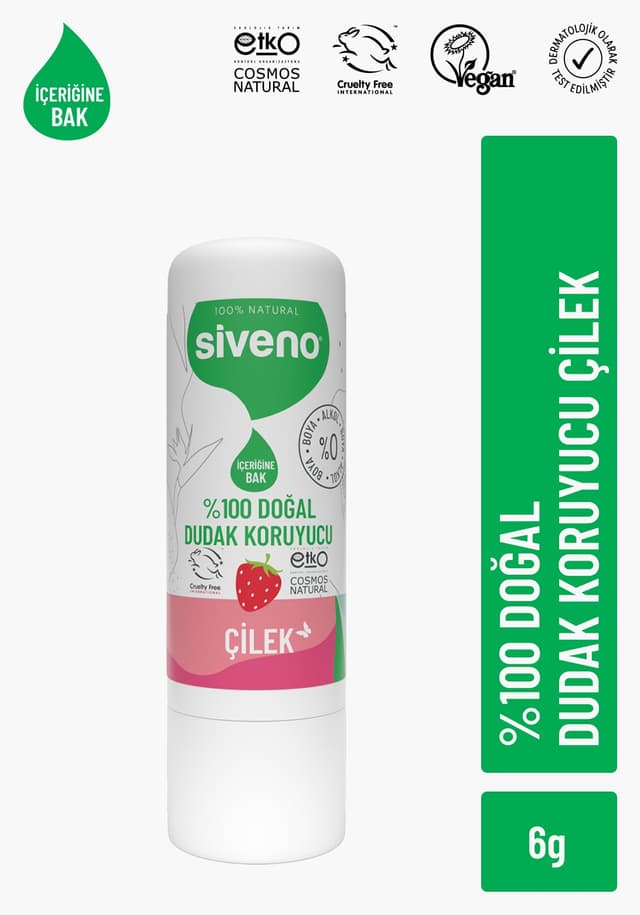 بالم لب Siveno طبیعی توت فرنگی گیاهی مرطوبکننده براقکننده ترمیمکننده 6g بالم لب Siveno طبیعی توت فرنگی گیاهی مرطوبکننده براقکننده ترمیمکننده 6g