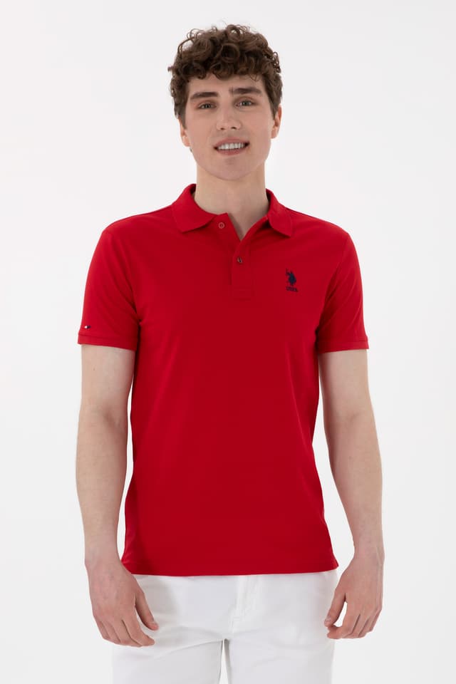 تیشرت مردانه U.S. Polo Assn. اسلیم فیت یقه پولو قرمز بیسیک مدل 50298011-VR030 تیشرت مردانه U.S. Polo Assn. اسلیم فیت یقه پولو قرمز بیسیک مدل 50298011-VR030