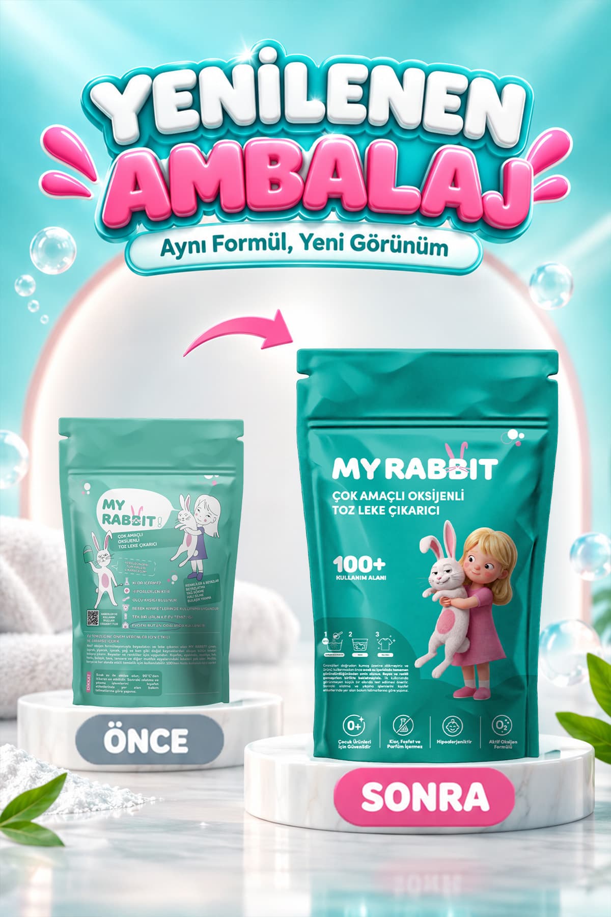 پودر لکهبر و سفیدکننده اکسیژنه چندمنظوره لباس و سطوح My Rabbit! 800 gr پودر لکهبر و سفیدکننده اکسیژنه چندمنظوره لباس و سطوح My Rabbit! 800 gr