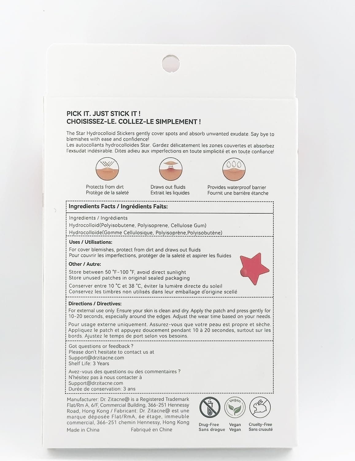 پچ ضدجوش صورت Dr. Zitacne هیدروکلوئیدی 255 عددی، طرح ستاره، حاوی روغن درخت چای، 5 رنگ و اندازه 8,10,12,14,16mm پچ ضدجوش صورت Dr. Zitacne هیدروکلوئیدی 255 عددی، طرح ستاره، حاوی روغن درخت چای، 5 رنگ و اندازه 8,10,12,14,16mm