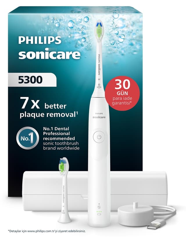 مسواک برقی شارژی Philips Sonicare 5300 با ۲ هد سفید مدل HX7108/03 مسواک برقی شارژی Philips Sonicare 5300 با ۲ هد سفید مدل HX7108/03