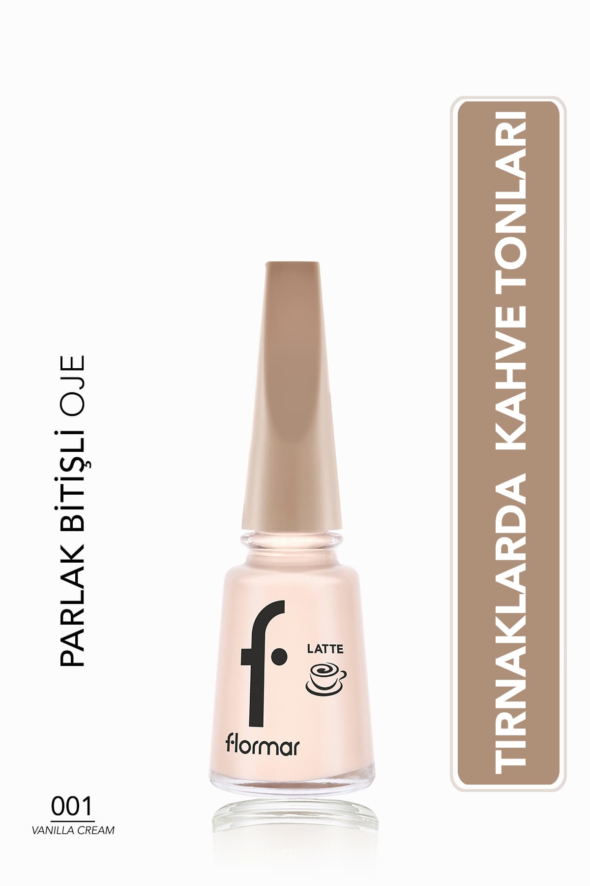لاک ناخن Flormar Latte قهوهای با پیگمنت بالا و جلوه براق لاک ناخن Flormar Latte قهوهای با پیگمنت بالا و جلوه براق