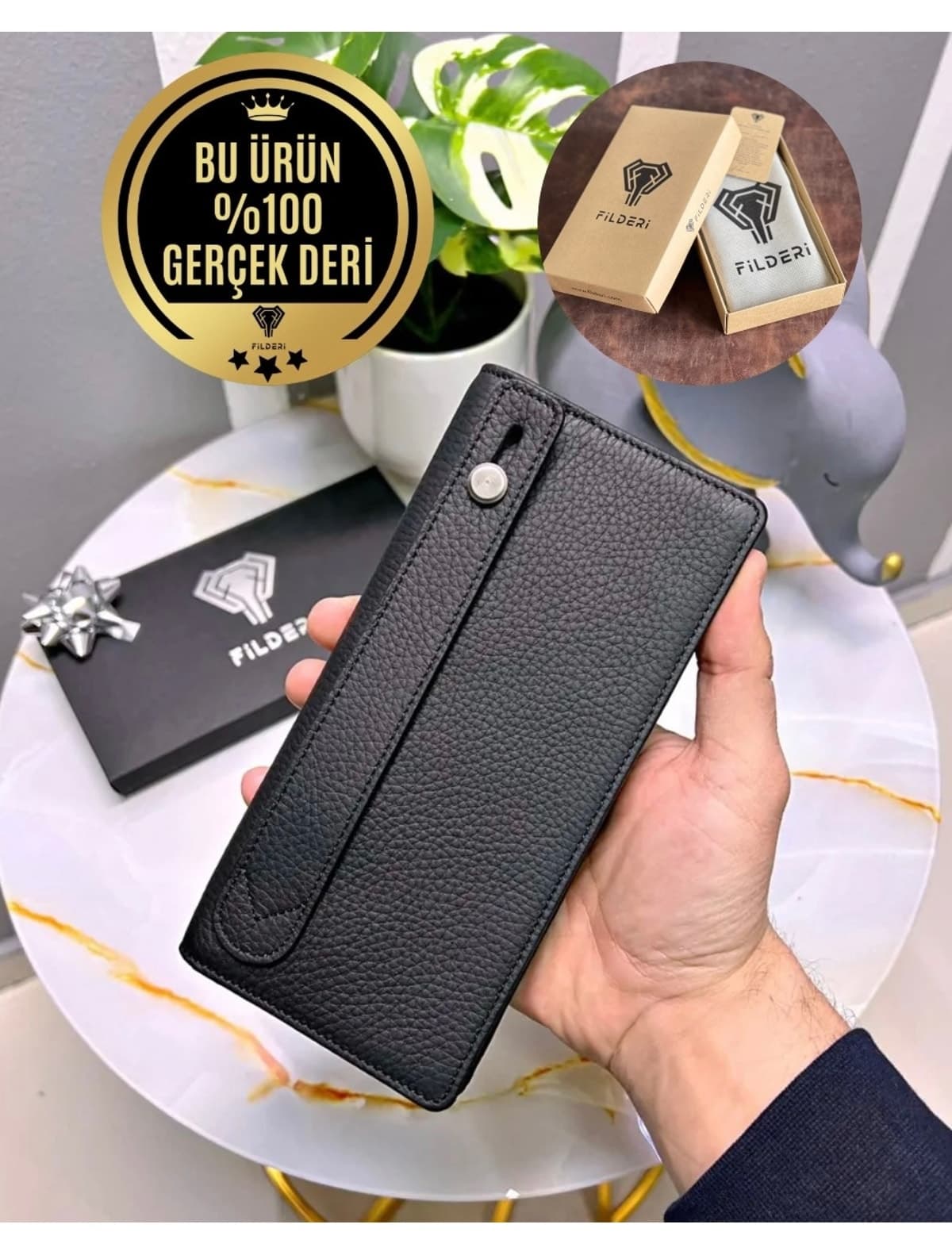کیف پول زنانه Fil Deri چرم طبیعی جای گوشی بند دستی مشکی مدل 2028 کیف پول زنانه Fil Deri چرم طبیعی جای گوشی بند دستی مشکی مدل 2028