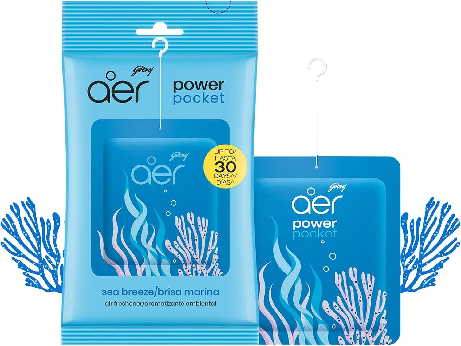 خوشبو کننده هوای سرویس بهداشتی Godrej aer با رایحه نسیم دریا Power Pocket خوشبو کننده هوای سرویس بهداشتی Godrej aer با رایحه نسیم دریا Power Pocket