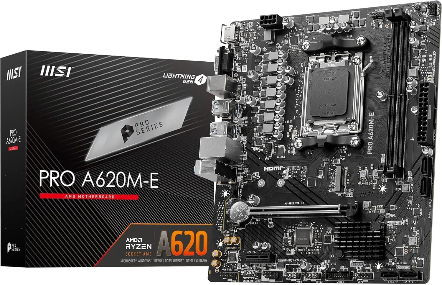 مادربرد MSI مدل PRO A620M-E سوکت AM5 DDR5 6000(OC) MHz mATX مادربرد MSI مدل PRO A620M-E سوکت AM5 DDR5 6000(OC) MHz mATX