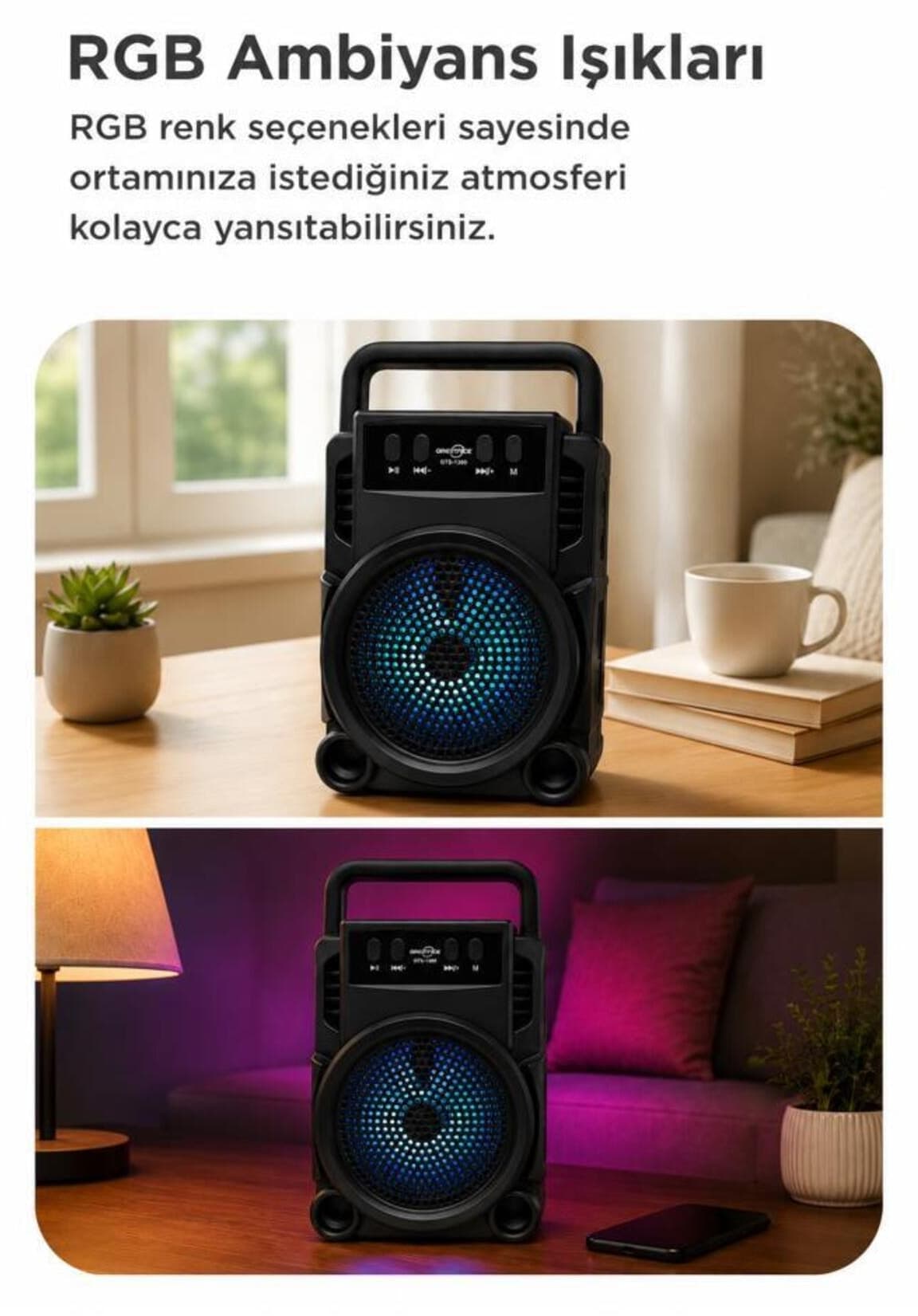 اسپیکر بلوتوثی بیسیم Torima با باس اضافه مدل GTS-1360 مشکی اسپیکر بلوتوثی بیسیم Torima با باس اضافه مدل GTS-1360 مشکی