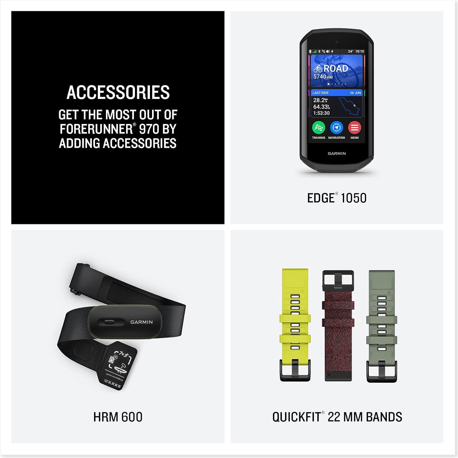 ساعت هوشمند Garmin مدل Forerunner 970 سفید تیتانیومی | زرد ساعت هوشمند Garmin مدل Forerunner 970 سفید تیتانیومی | زرد