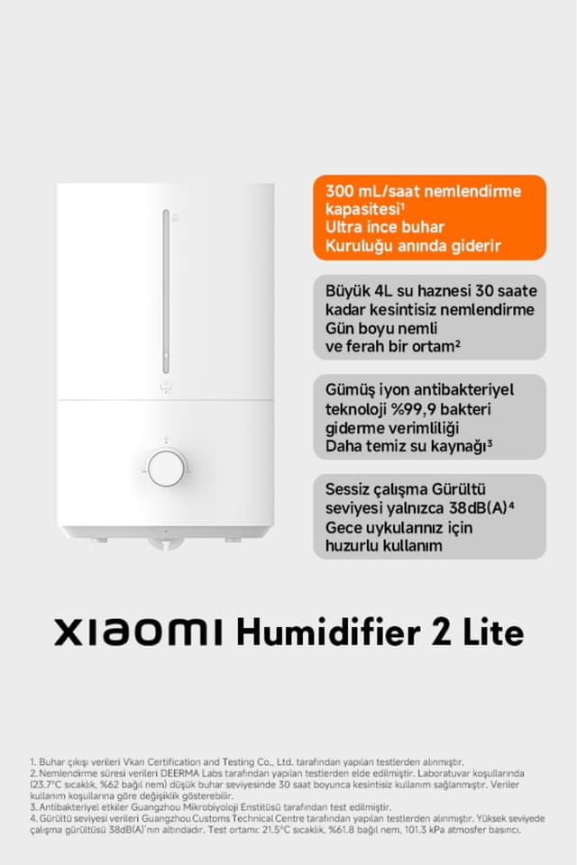 دستگاه بخور Xiaomi با مخزن 4L و خروجی بخار 300mL/H کمصدا مدل 2 Lite دستگاه بخور Xiaomi با مخزن 4L و خروجی بخار 300mL/H کمصدا مدل 2 Lite