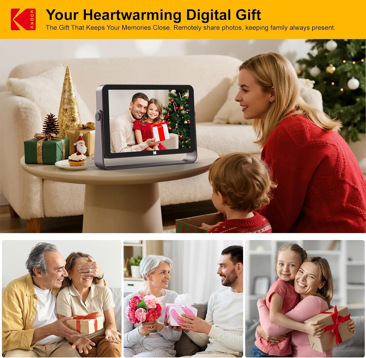قاب عکس دیجیتال KODAK متصل به WiFi 6 با باتری داخلی و حافظه 64GB قاب عکس دیجیتال KODAK متصل به WiFi 6 با باتری داخلی و حافظه 64GB