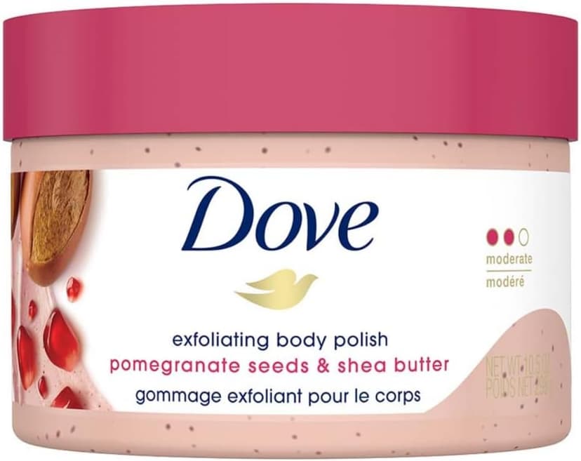 اسکراب بدن Dove لایهبردار با کره شی و دانه انار 298gm اسکراب بدن Dove لایهبردار با کره شی و دانه انار 298gm