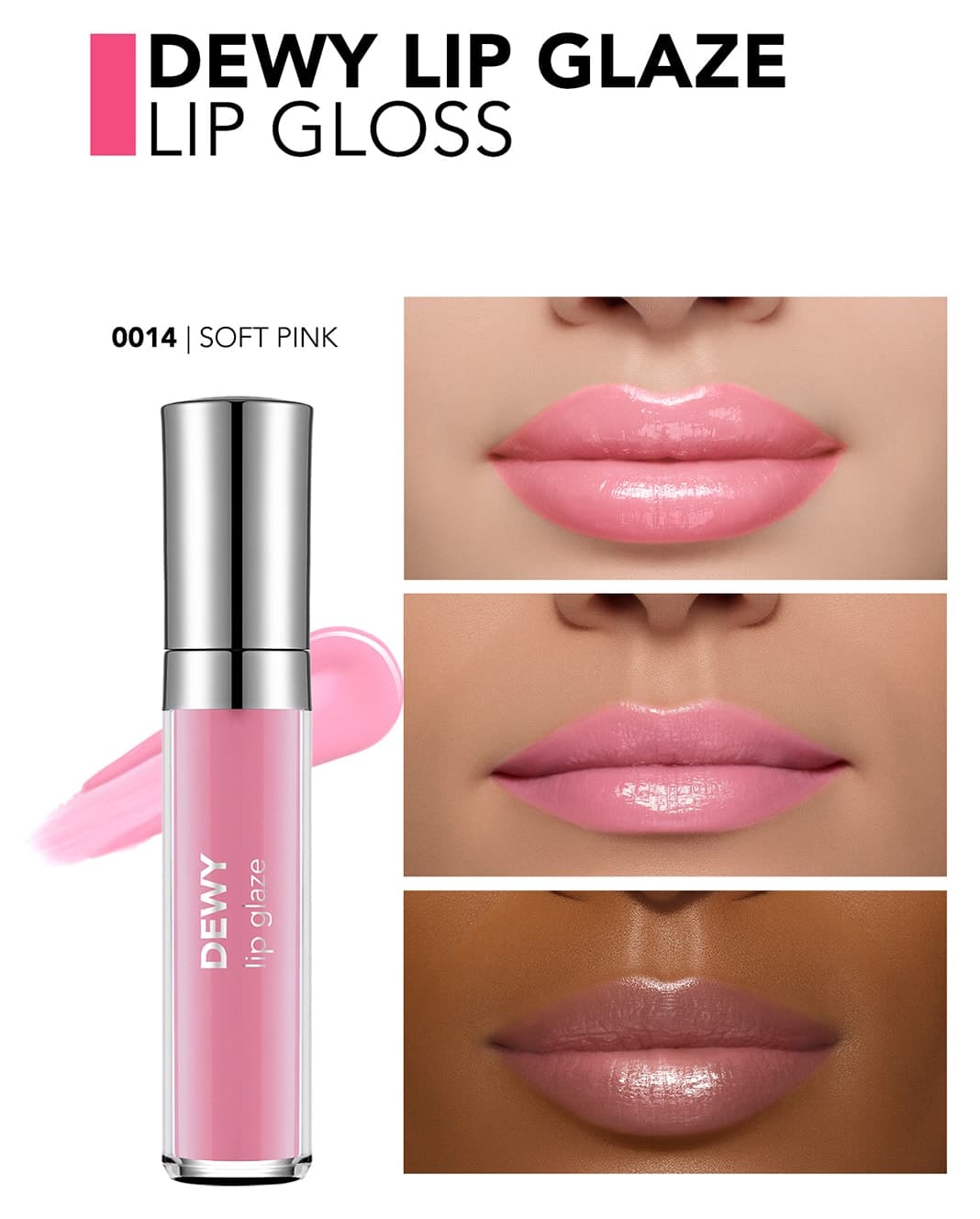 براقکننده لب Flormar مدل Dewy Lip Glaze مرطوبکننده نیمهشفاف صورتی ملایم 014 براقکننده لب Flormar مدل Dewy Lip Glaze مرطوبکننده نیمهشفاف صورتی ملایم 014