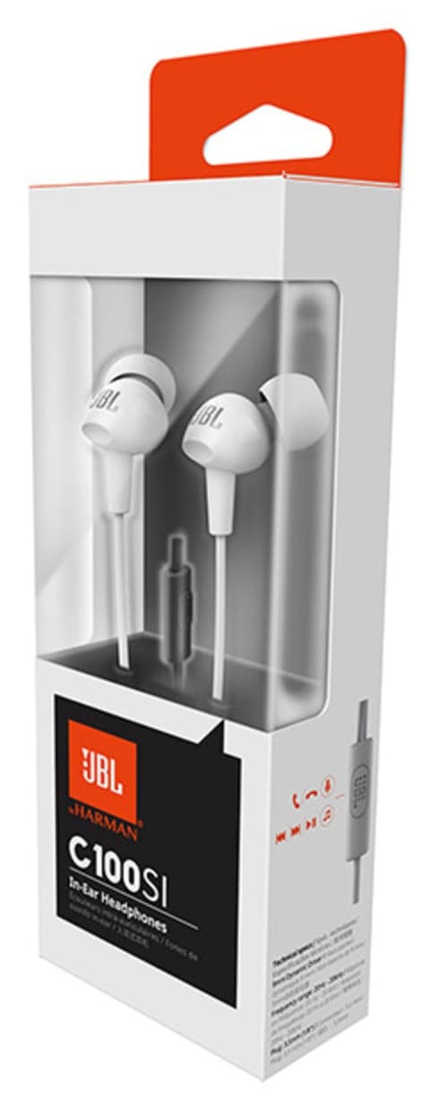 هدفون درونگوشی JBL دارای میکروفون رنگ سفید مدل C100SIUWHT CT IE هدفون درونگوشی JBL دارای میکروفون رنگ سفید مدل C100SIUWHT CT IE