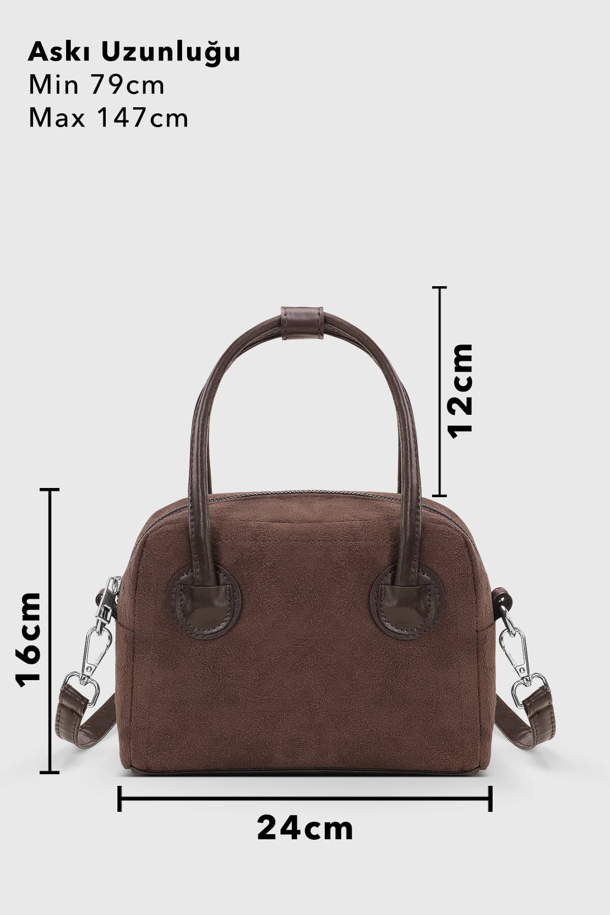 کیف دستی و دوشی زنانه Housebags مینی سوئدی قهوهای زیپدار بند قابل تنظیم کیف دستی و دوشی زنانه Housebags مینی سوئدی قهوهای زیپدار بند قابل تنظیم