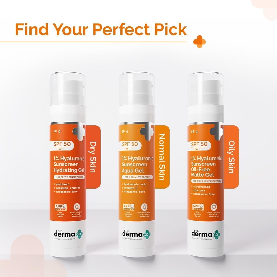 ضد آفتاب The Derma Co 1% Hyaluronic Aqua Gel SPF 50 PA++++ بدون چربی 50g ضد آفتاب The Derma Co 1% Hyaluronic Aqua Gel SPF 50 PA++++ بدون چربی 50g