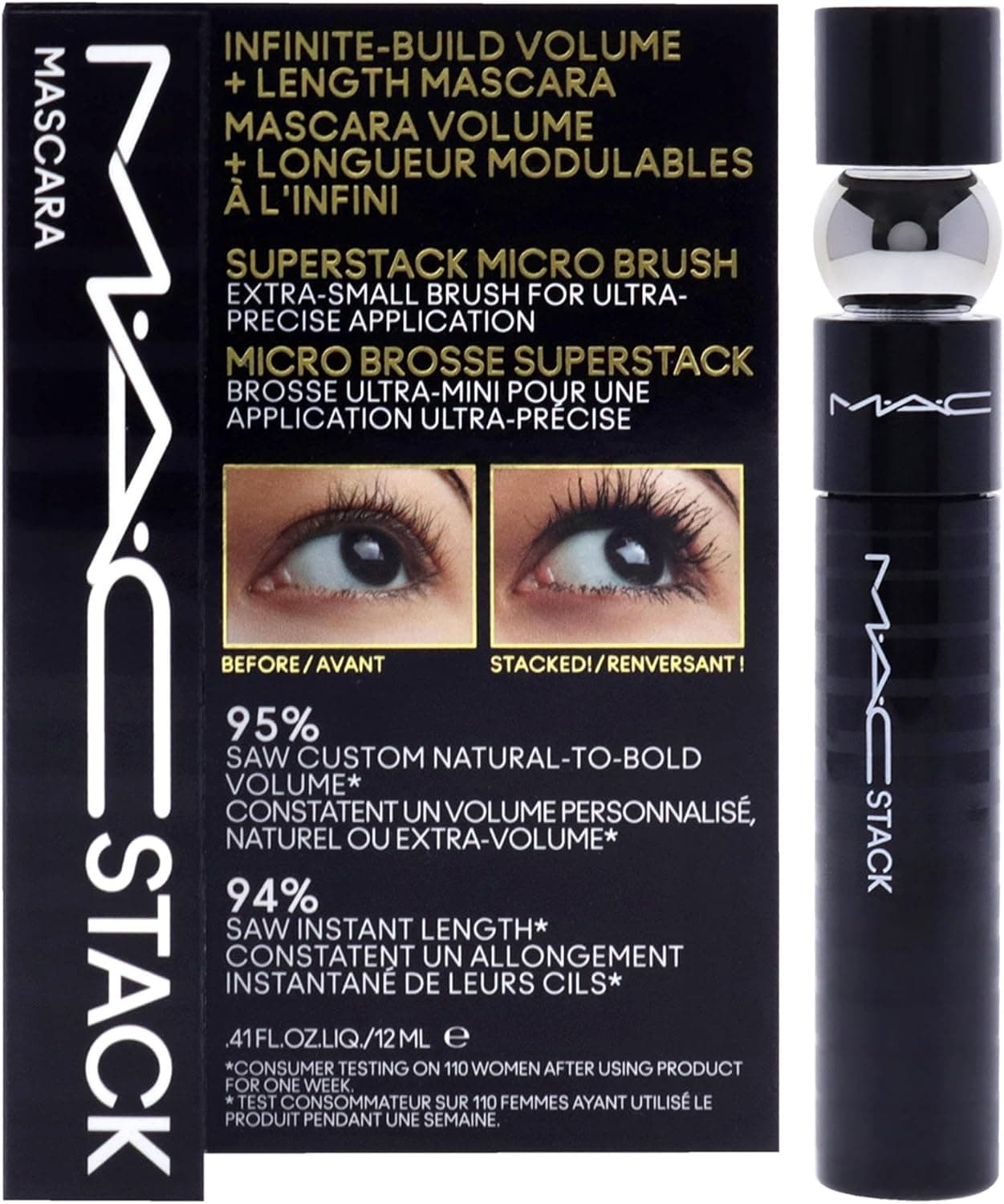 ریمل MAC Stack Mascara برس میکرو 0.40 Fl Oz شفاف مدل Superstack ریمل MAC Stack Mascara برس میکرو 0.40 Fl Oz شفاف مدل Superstack