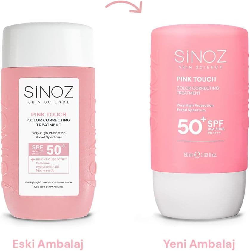 کرم ضد آفتاب صورت Sinoz Pink Touch یکنواختکننده رنگ پوست SPF50+ PA++++ 50ml کرم ضد آفتاب صورت Sinoz Pink Touch یکنواختکننده رنگ پوست SPF50+ PA++++ 50ml