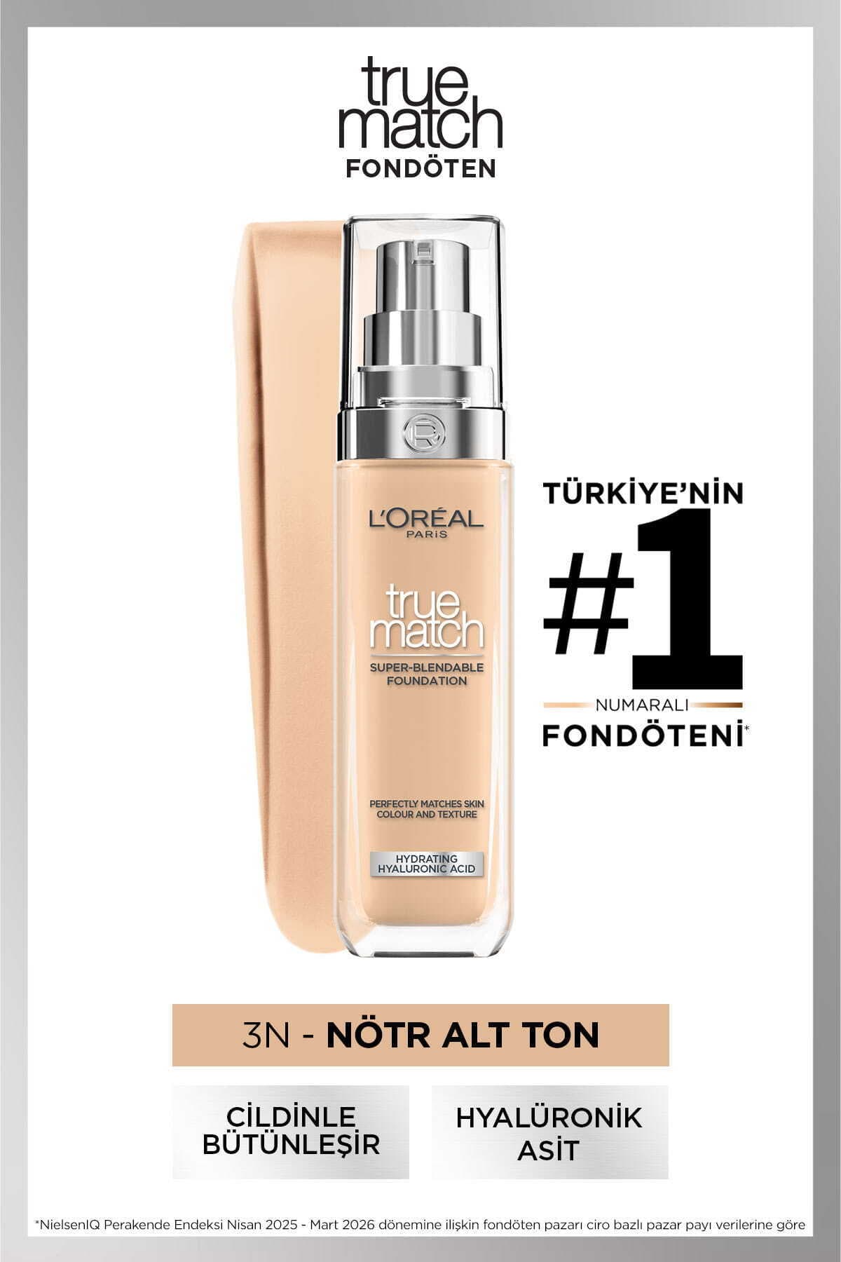 فاندیشن L'Oreal Paris مراقبتکننده مدل True Match با زیرتون خنثی 3N فاندیشن L'Oreal Paris مراقبتکننده مدل True Match با زیرتون خنثی 3N