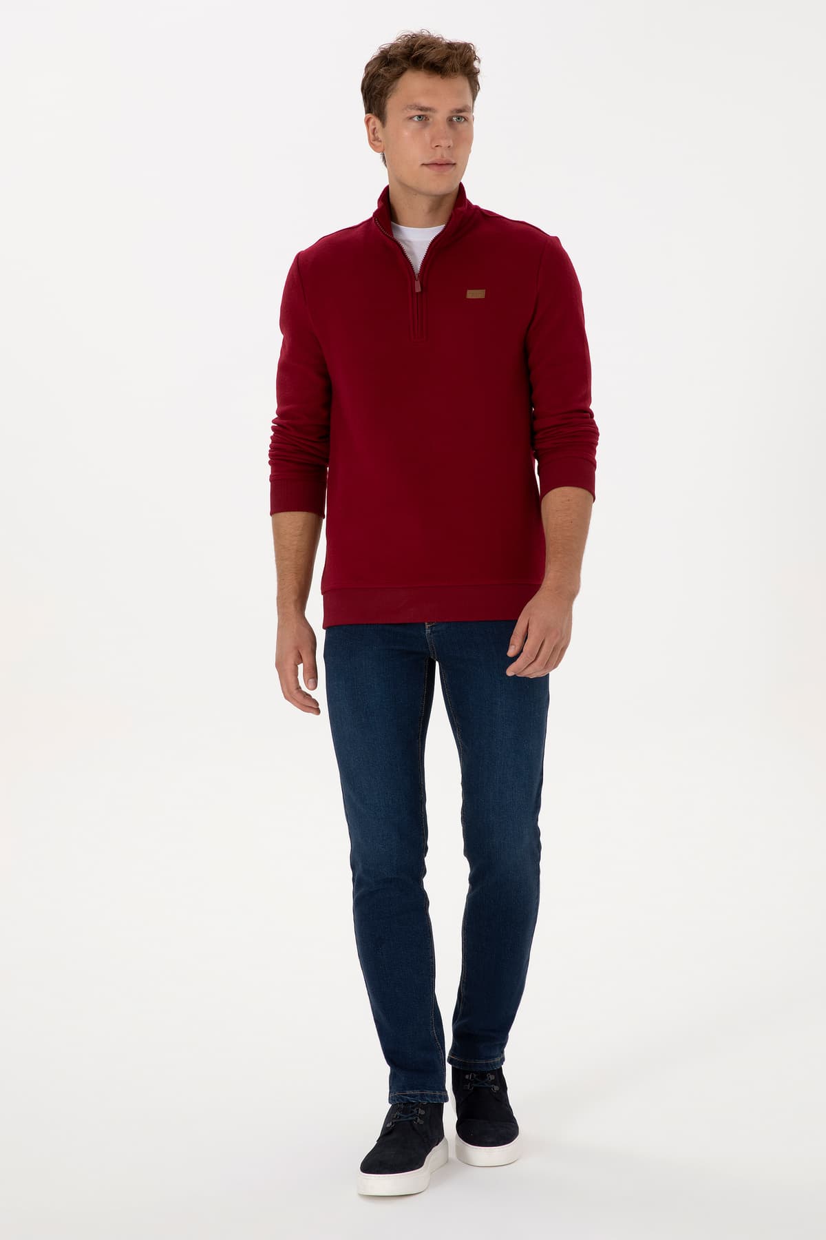 سویشرت مردانه U.S. Polo Assn. فیت معمولی نیم زیپ شاردون یقه پولو زرشکی بیسیک مدل 50313802-VR014 سویشرت مردانه U.S. Polo Assn. فیت معمولی نیم زیپ شاردون یقه پولو زرشکی بیسیک مدل 50313802-VR014