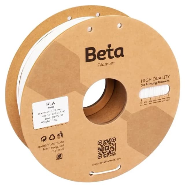 فیلامنت Beta Filament مدل PLA-Matte سفید فیلامنت Beta Filament مدل PLA-Matte سفید