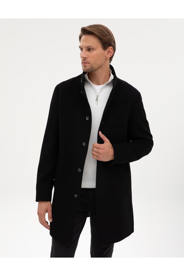 پالتو مردانه Pierre Cardin مشکی فیت اسلیم با ترکیب پشم مدل 50317440-VR046 پالتو مردانه Pierre Cardin مشکی فیت اسلیم با ترکیب پشم مدل 50317440-VR046