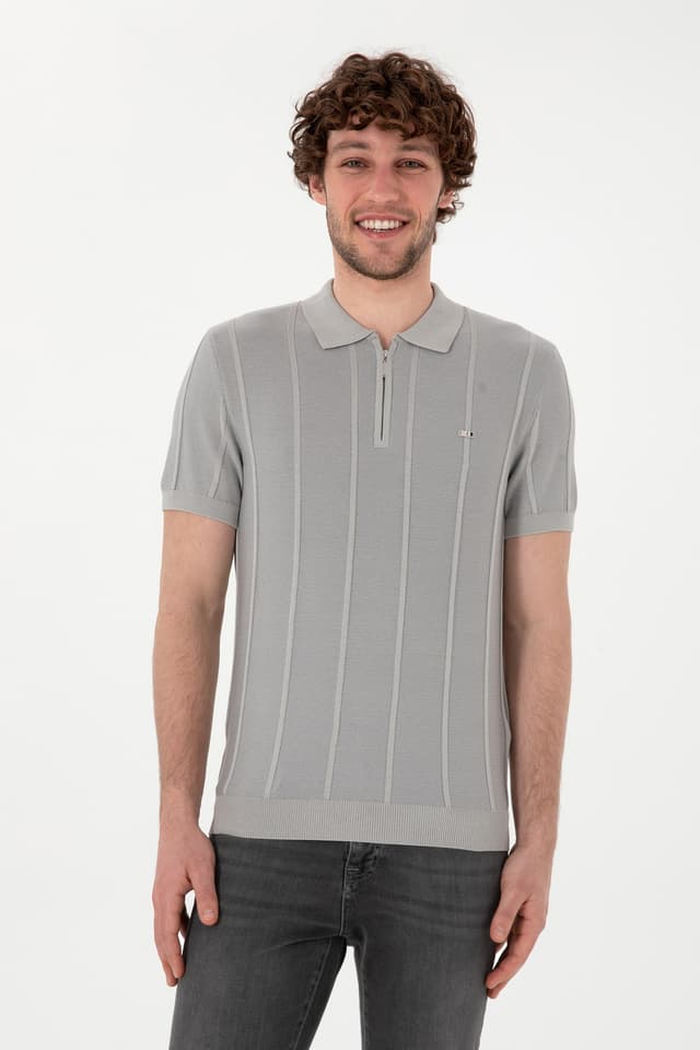 تیشرت مردانه U.S. Polo Assn. فیت اسلیم یقه پولو خاکستری روشن مدل 50306457-VR001 تیشرت مردانه U.S. Polo Assn. فیت اسلیم یقه پولو خاکستری روشن مدل 50306457-VR001
