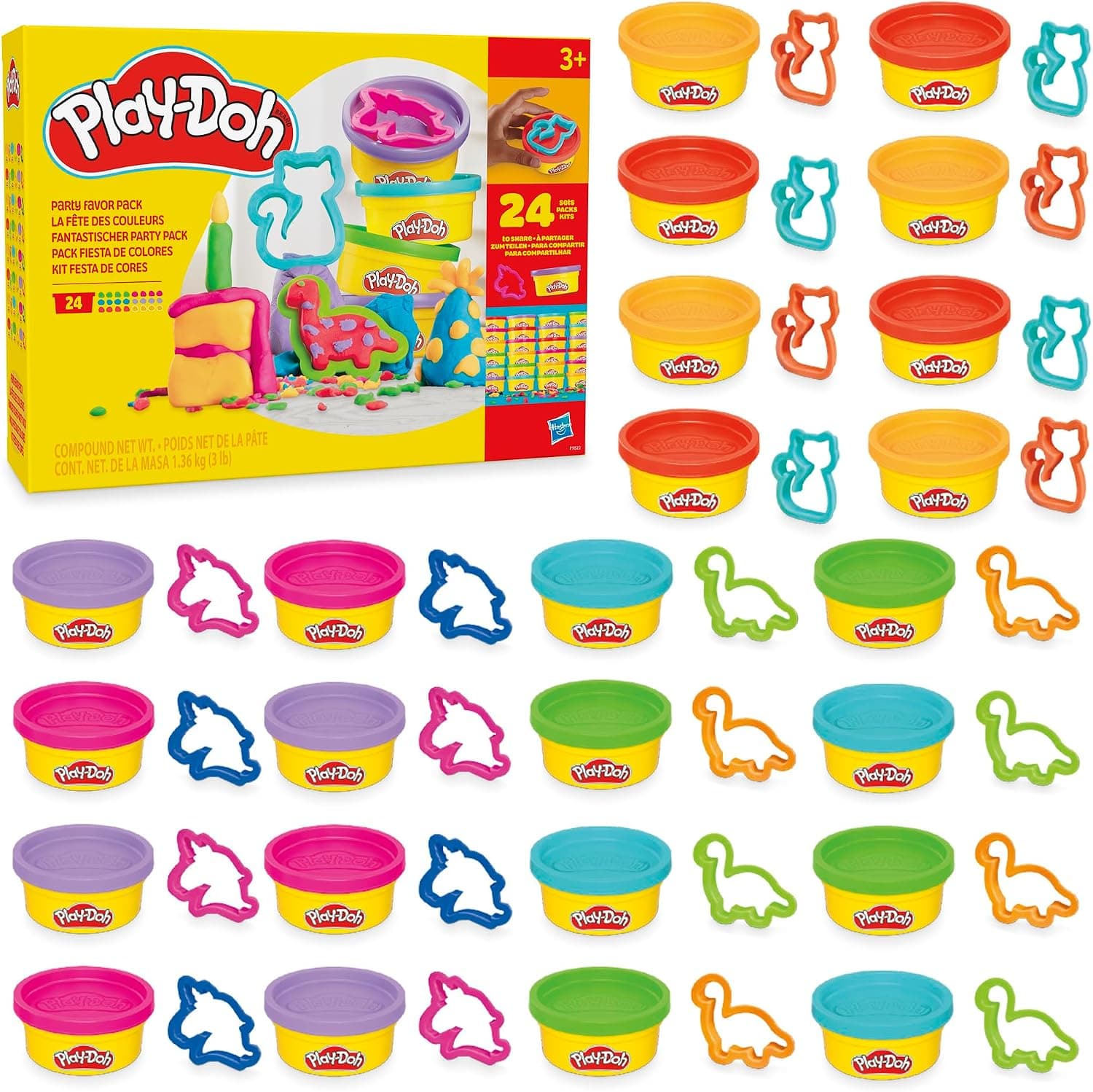 خمیر بازی کودکان دختر و پسر 2 سال به بالا Play-Doh بسته 22تایی رنگهای متنوع با قوطیهای 2 و 4 Ounce خمیر بازی کودکان دختر و پسر 2 سال به بالا Play-Doh بسته 22تایی رنگهای متنوع با قوطیهای 2 و 4 Ounce